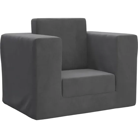 vidaXL Børnesofa blødt plys antracitgrå