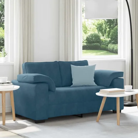 vidaXL Elskovssofa 160x77x82 cm fløjl blå