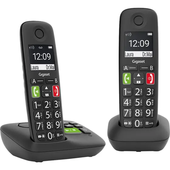 Gigaset E290A Duo Trådløs Telefon Sort + Rør