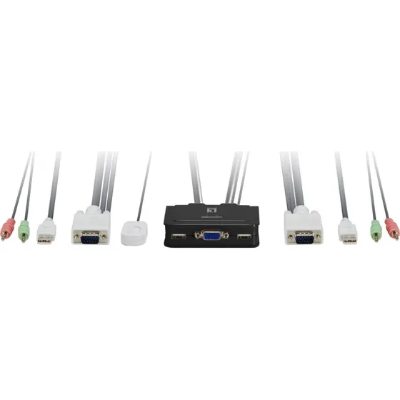 LevelOne KVM-0223 2-port USB VGA KVM-switch med lyd