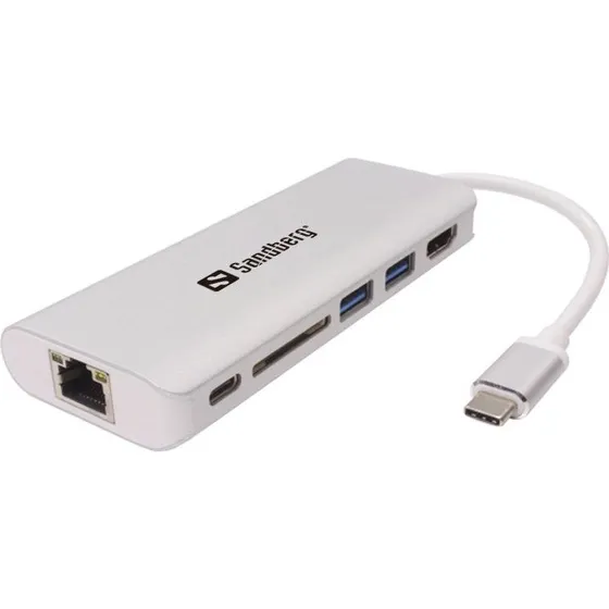 Sandberg USB-C Dock HDMI+LAN+SD+USB 100W