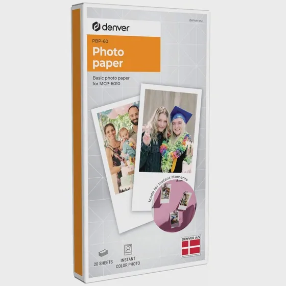 Denver PBP-60 Fotopapir, 20 ark, til MCP-6010