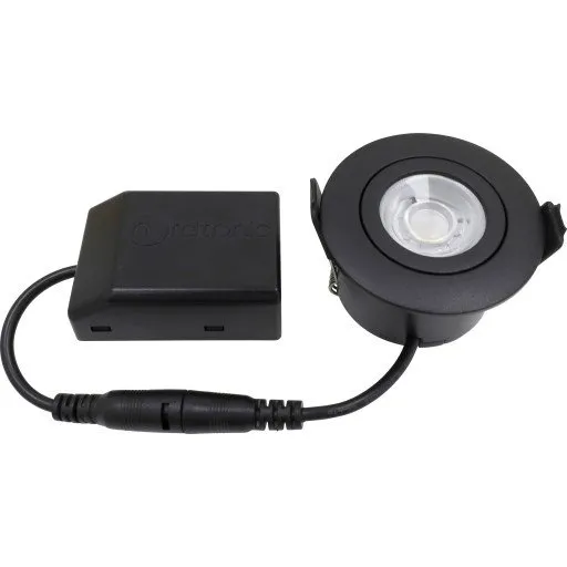 Nordtronic Low Profile Flexible indbygningsspot, 5,5 cm, sort, 3000K