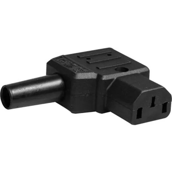 Bachmann Vinklet C13 Apparatstik, Sort, 10A, 70°C