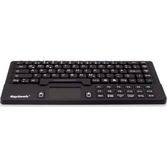 KeySonic KSK-5031IN (DE) mini tastatur med touchpad, sort, USB