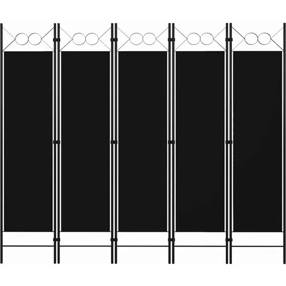 vidaXL 5-panels rumdeler 200x180 cm sort
