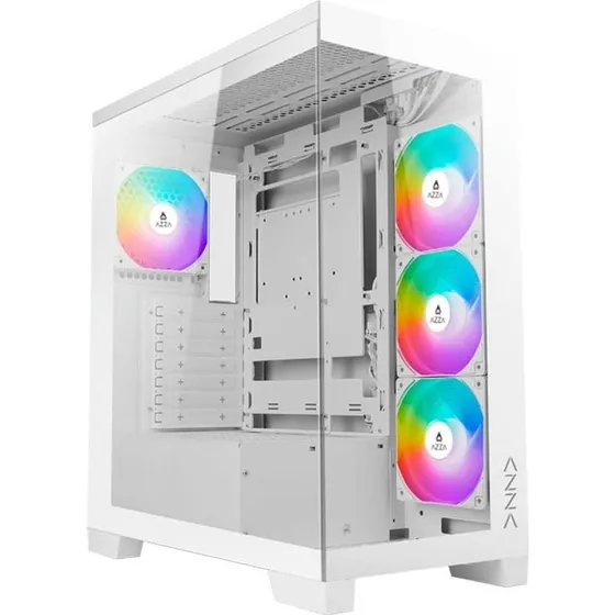 Azza Cove Midi-Tower Kabinet - Hvid med RGB-Glas
