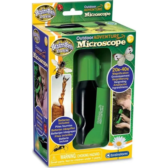 Brainstorm Outdoor Adventure Mikroskop, 20x-40x Zoom, LED-belysning