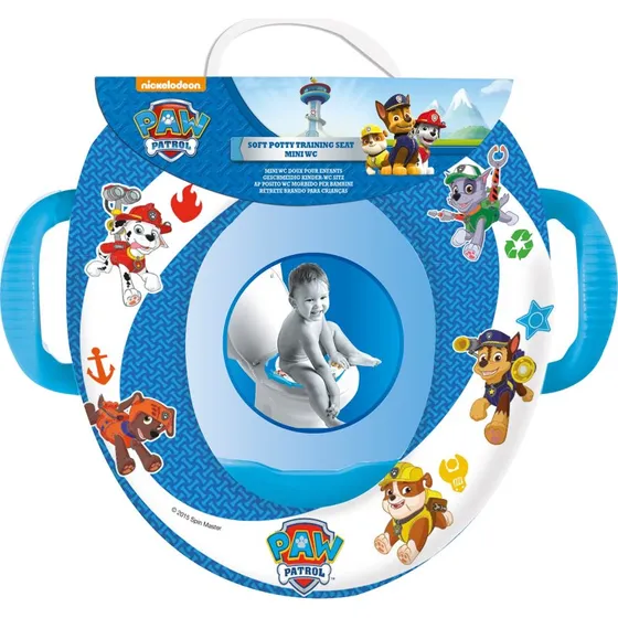 Paw Patrol toiletsæde med håndtag til børn – blå med Marshall, Chase og Rubble
