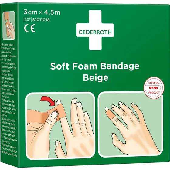 Cederroth Soft Foam Bandage Beige 3 cm x 4,5 m