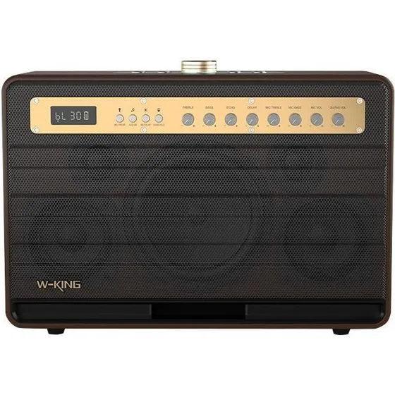 W-King K6L 120W Bluetooth-højttaler brun med mikrofon