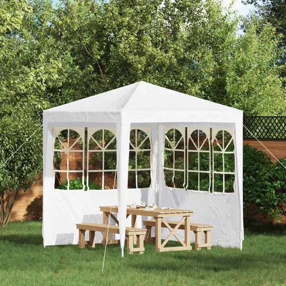 vidaXL Festasidevæg 2 stk 200 x 195 cm Hvid PE og Stål