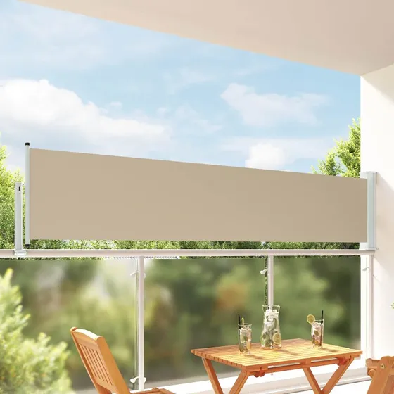 vidaXL Side Markise 100% Polyester, Beige, 100 x 300 cm