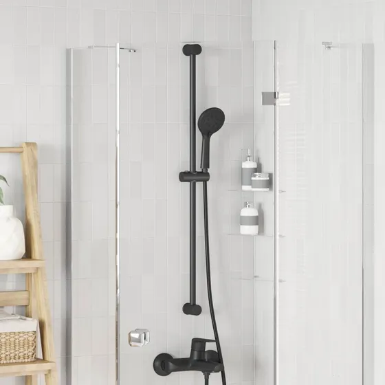 vidaXL Brusehovedholder Sort 101 cm Rustfrit Stål