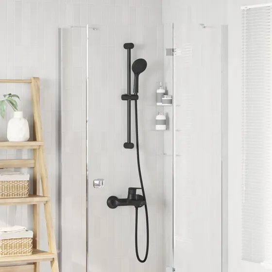 vidaXL Brusersystem sæt 71 cm, Sort, Rustfrit Stål