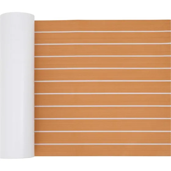 vidaXL Bådmåtte Stribet Brun/Hvid 240x60 cm EVA