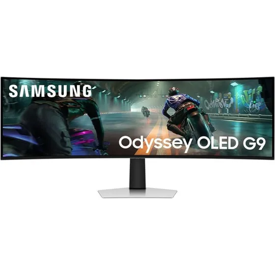 Samsung Odyssey OLED G9 49" kurvet gaming-skærm - Sølv