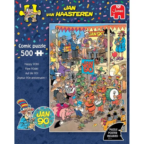 Jan van Haasteren Happy 90th! Puslespil 500 Brikker