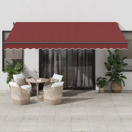 vidaXL Automatisk Markise 450x350 cm Bordeaux