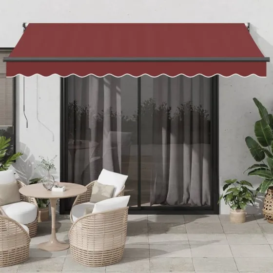 vidaXL Markise 350x250 cm Manuel Betjening Bordeaux