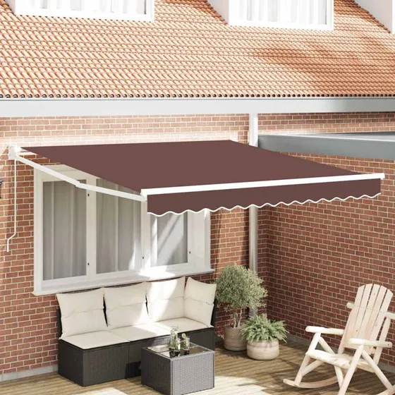 vidaXL Markise 300x250 cm brun manuel betjening