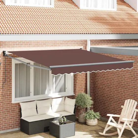 vidaXL Markise 300x250 cm brun manuel betjening