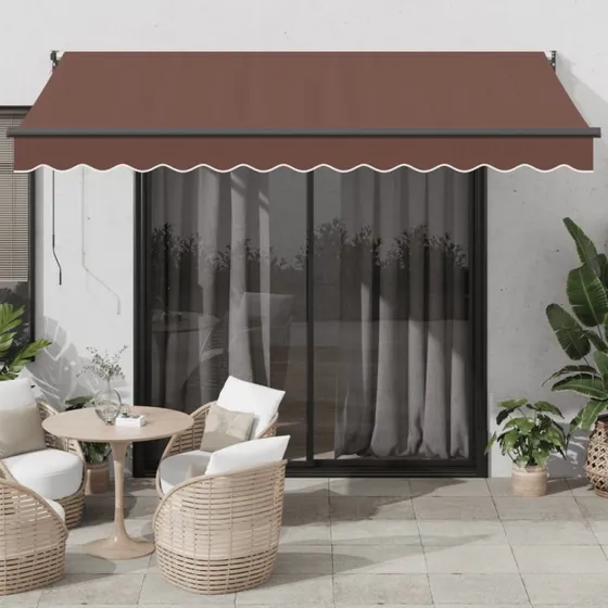 vidaXL Markise 350x250 cm Manuel Betjening Brun