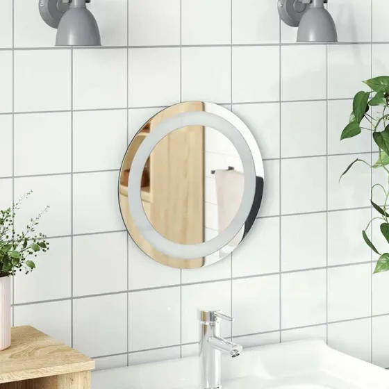 vidaXL Badeværelsesspejl med LED-lys 30 cm rundt