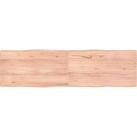 vidaXL bordplade 180x50x4 cm lysebrun naturlig kant behandlet træ
