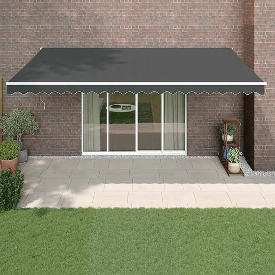 vidaXL Foldemarkise 5x3 m Antracitgrå Stof & Aluminium