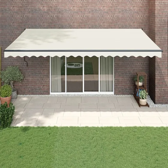 vidaXL Foldemarkise 5x3 m Manuel Betjening Aluminium Creme