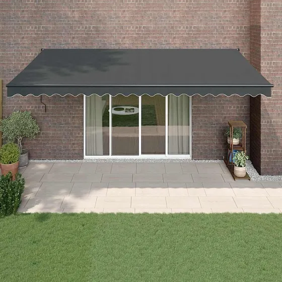 vidaXL Foldemarkise 5x3 m Aluminium Antracitgrå