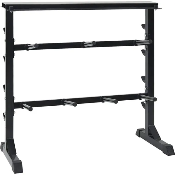 vidaXL Dumbbellreol Sort 99 x 45 x 95,5 cm Pulverlakeret Stål