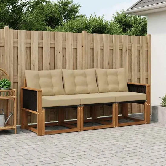 vidaXL Udendørs Sofagruppe 3-pces Naturlig/Beige