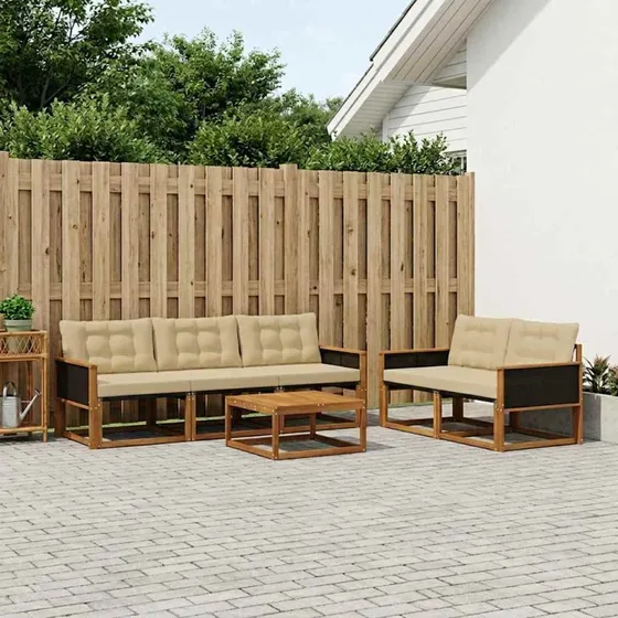 vidaXL Udendørs Sofagruppe 6 stk Naturlig/Beige
