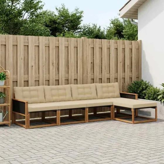 vidaXL Udendørs Sofagruppe 5-pces Naturlig/Beige