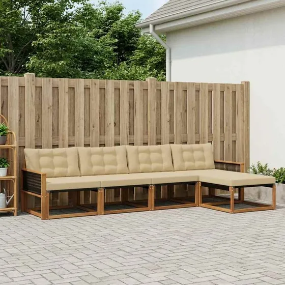 vidaXL Udendørs Sofagruppe 5-pcs Naturlig/Beige