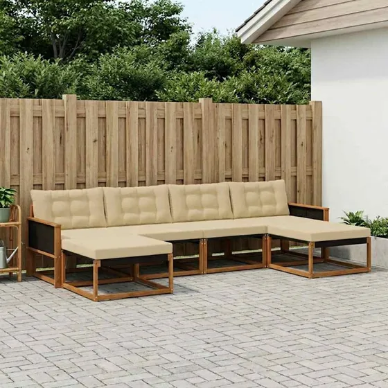 vidaXL Udendørs Sofagruppe 6 pc Naturlig/Beige