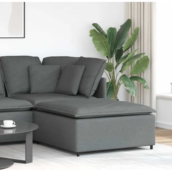 vidaXL modulær sofa fodskammel 100x100x48 cm mørkegrå