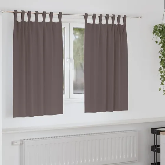 vidaXL Mørklægningsgardiner 2 stk 140 x 140 cm Mørkebrun