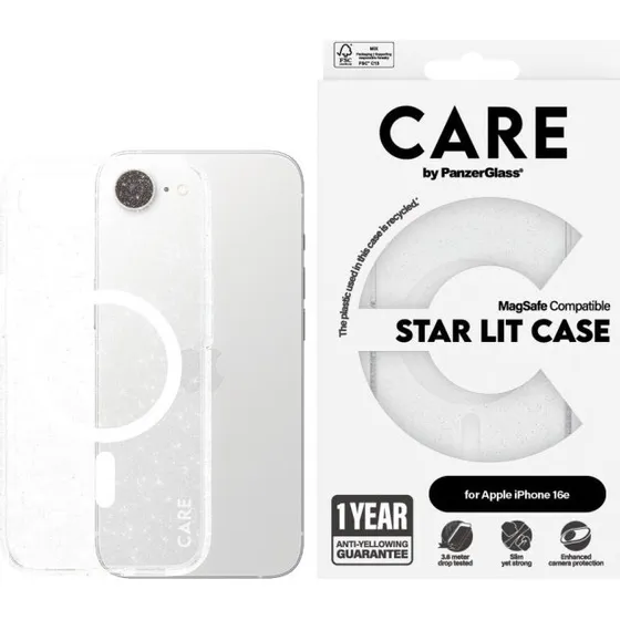 PanzerGlass CARE Star Lit MagSafe iPhone 16e Transparent