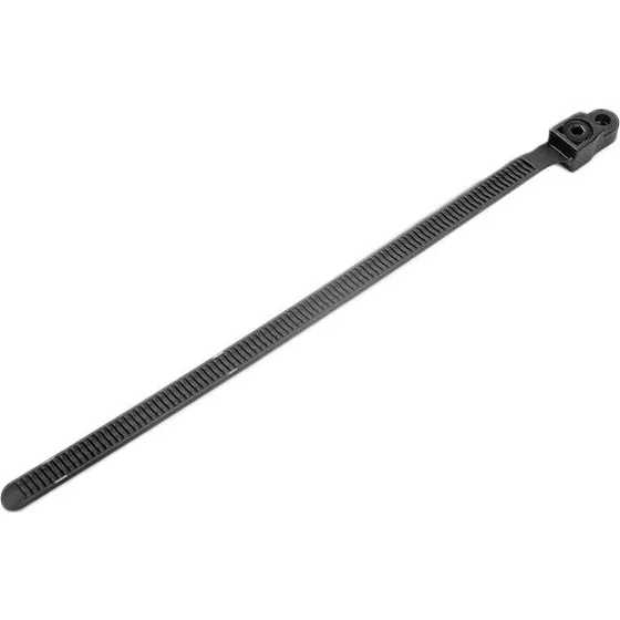 Spændebånd plast m/skruehul 200 mm (M5)