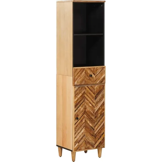 vidaXL Badeværelsesskab Brun 38 x 33,5 x 160 cm Massivt mangotræ