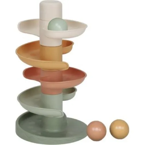 Little Dutch Spiral Tower – 5 farvede dele & 3 lyskugler, 10+ måneder
