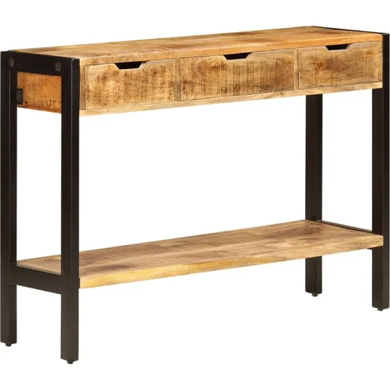 vidaXL Skænk 3 Skuffer 110x35x75 cm Massivt Mangotræ