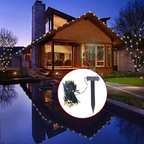 vidaXL LED-solcellelys juledekoration varm hvid