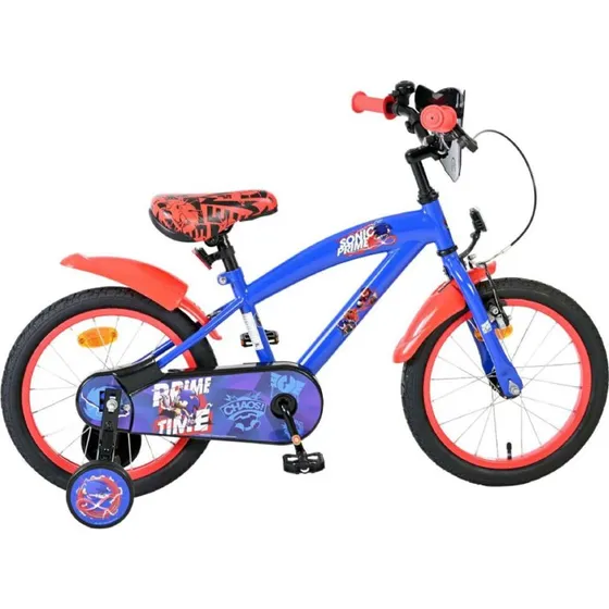 Volare Sonic Cykel 16" Blå Rød med Støttehjul