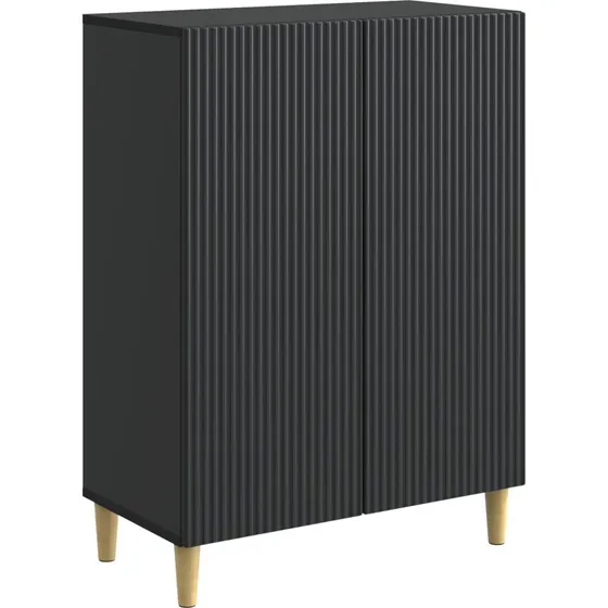 vidaXL Sideboard Sort 66 x 34,5 x 90 cm Konstrueret Træ