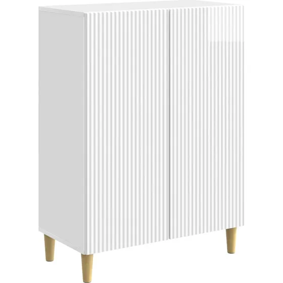 vidaXL Sideboard Hvid Højglans 66 x 34,5 x 90 cm Konstrueret Træ