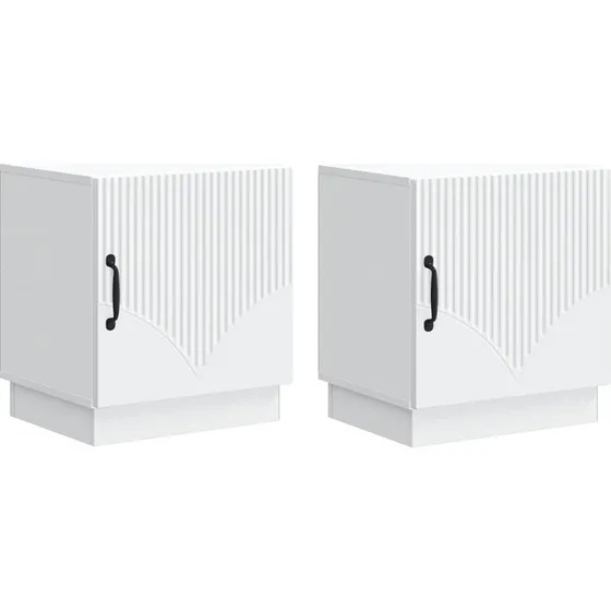 vidaXL 2 stk Natbord med skuffe og hylde, minimalistisk design